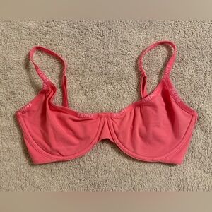 SKIMS soft cotton unlined bra with logo trim 34DD